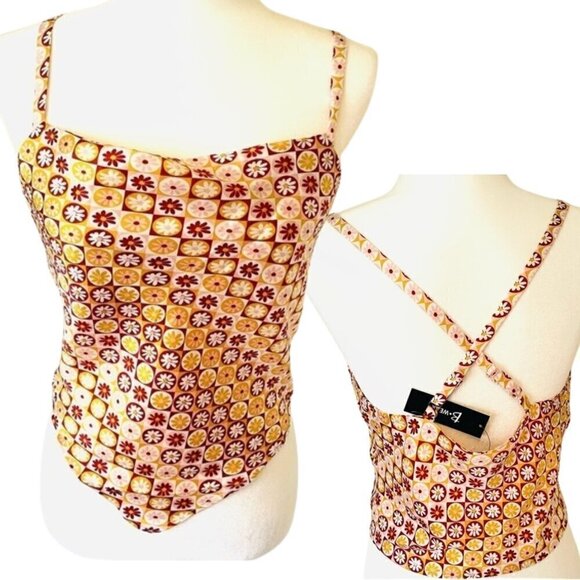 Retro Tank Top Women Size available S and M Adjustable straps, Elegant Front V - Picture 1 of 16